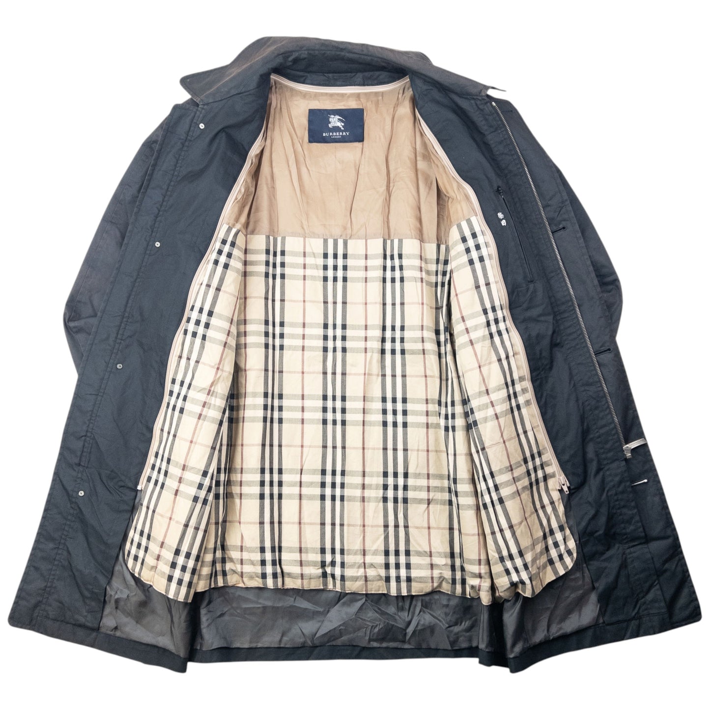 Vintage 2000s Burberry Nova Check Lined Trench Jacket Size XL
