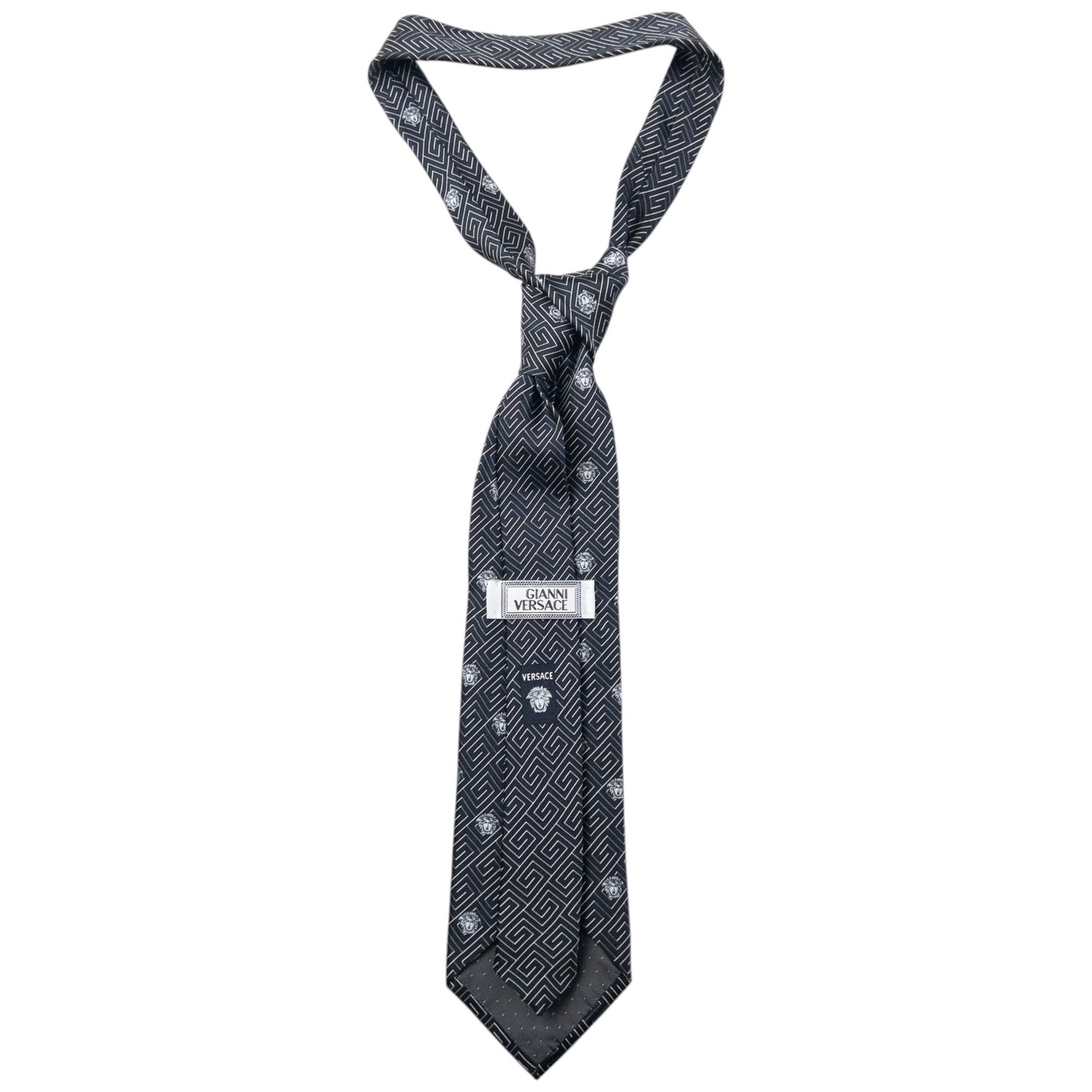 Vintage 90s Gianni Versace Medusa Monogram Silk Tie