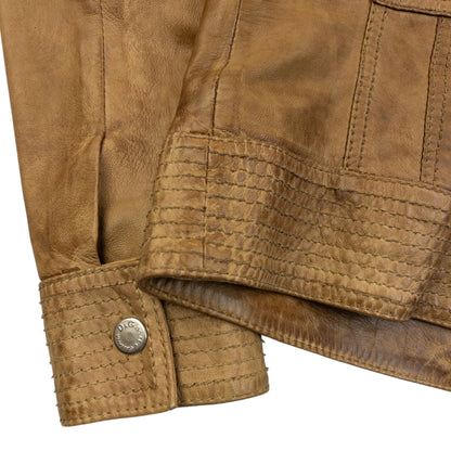 Vintage 2000s Dolce & Gabbana Zip Up Leather Jacket Size S