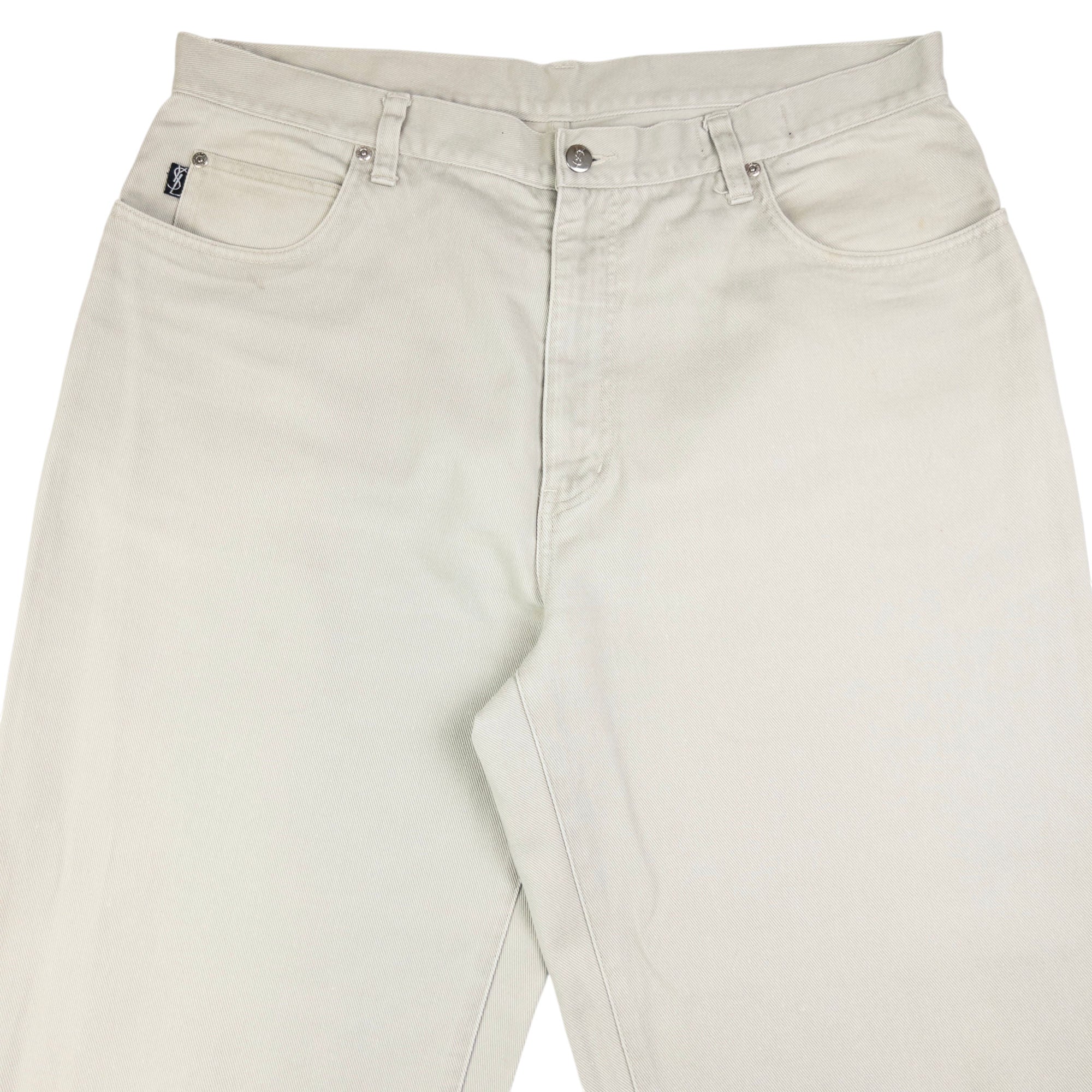 Vintage YSL Yves Saint Laurent Embossed Denim Jeans Size W37