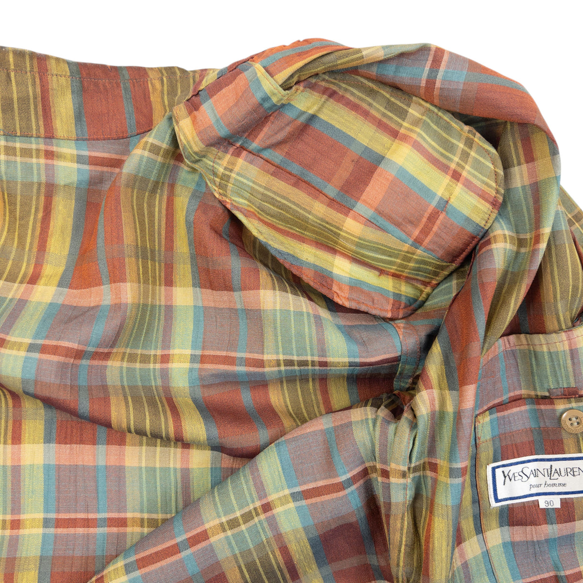 Vintage 80s YSL Yves Saint Laurent Checkered Harrington Jacket Size S