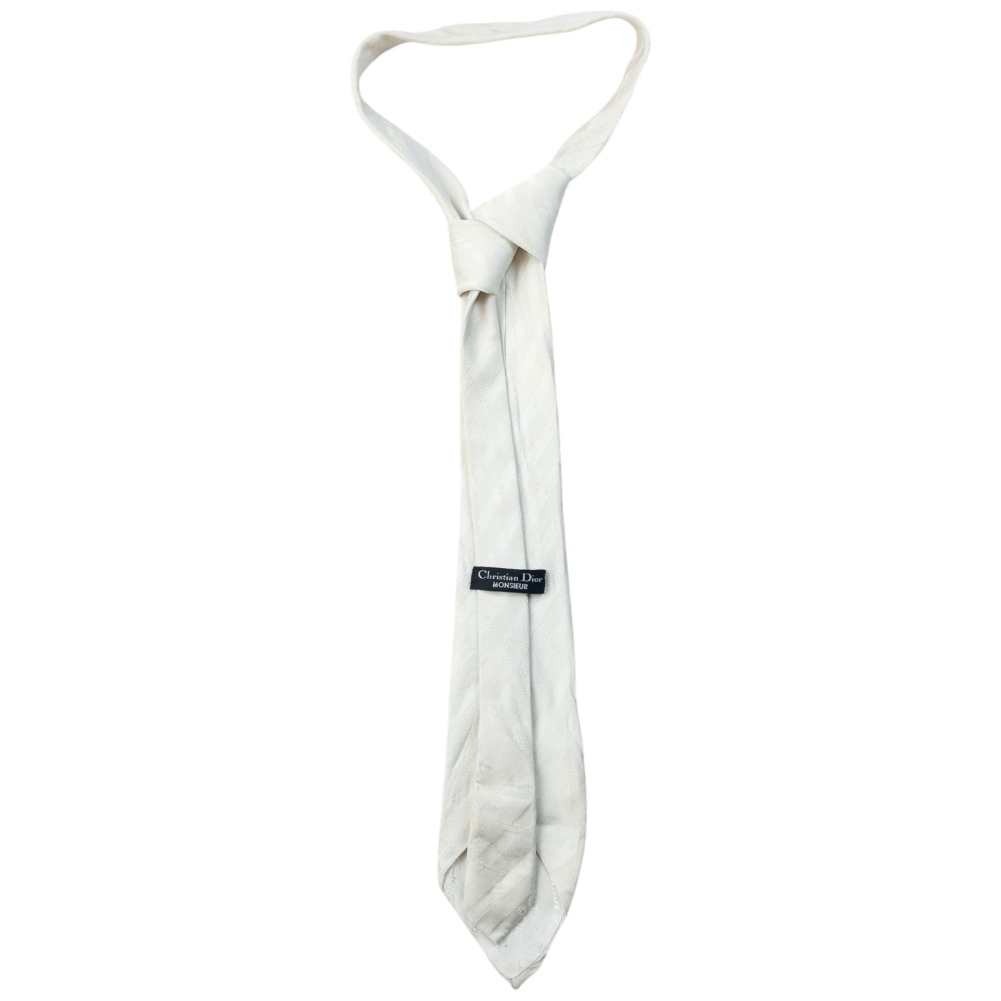Vintage 90s Dior Monogram Stripe Silk Tie