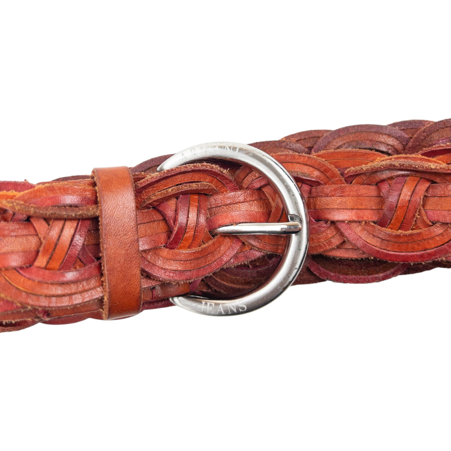 Vintage 2000s Armani Jeans Braided Leather Belt Size XL