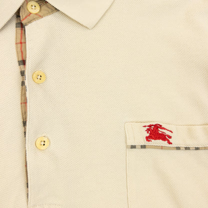 Vintage 90s Burberry Long Sleeve Polo Shirt Size M