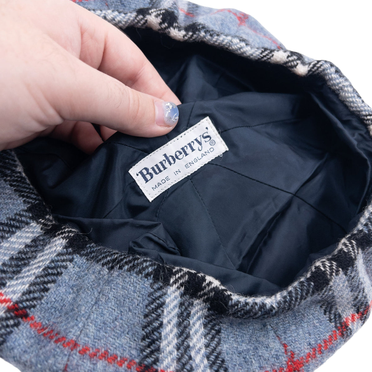 Vintage 90s Burberry Nova Check Wool Hat