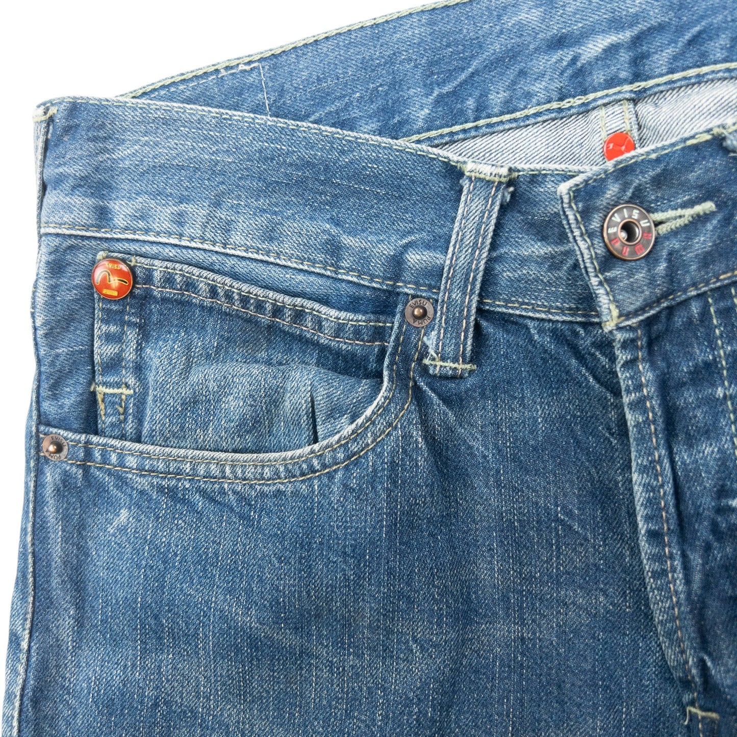 Vintage Puma X Evisu Double Gull Japanese Denim Jeans Size W30