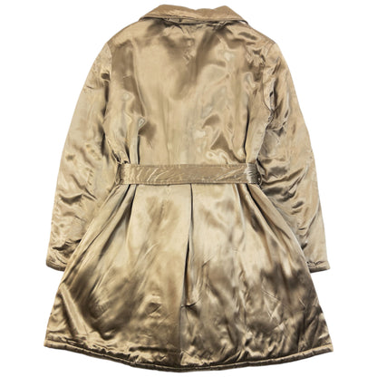 Vintage 2000s Yohji Yamamoto NOIR Belt Waist Satin Trench Jacket Womens Size S