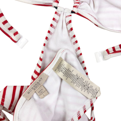 Vintage Burberry Brit Striped Monokini Swimming Costume Womens Size L
