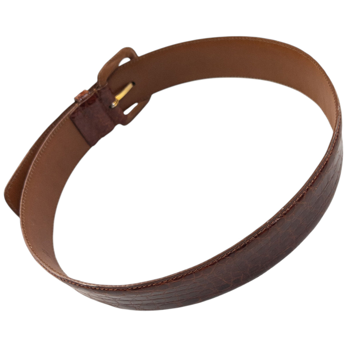Vintage 2000s Prada Crocodile Leather Belt Size W26