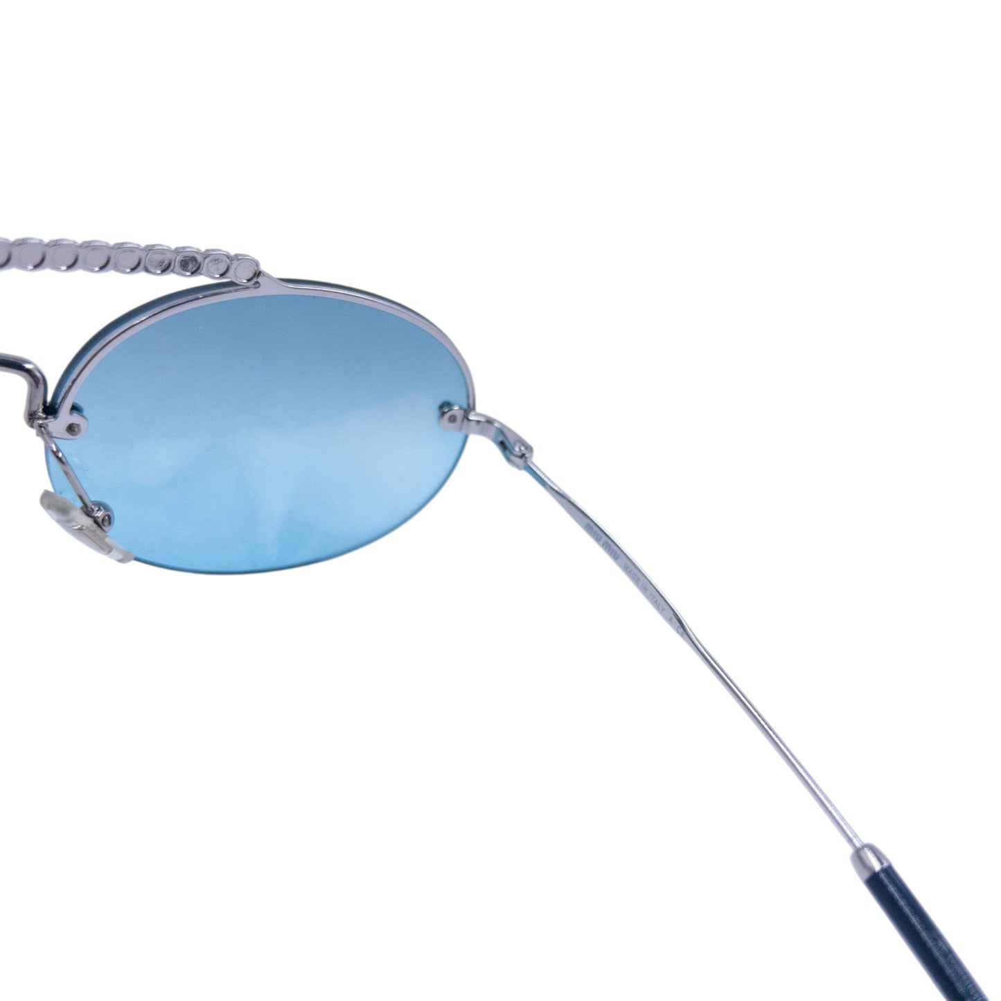 Miu Miu Bejewelled Rimless Sunglasses