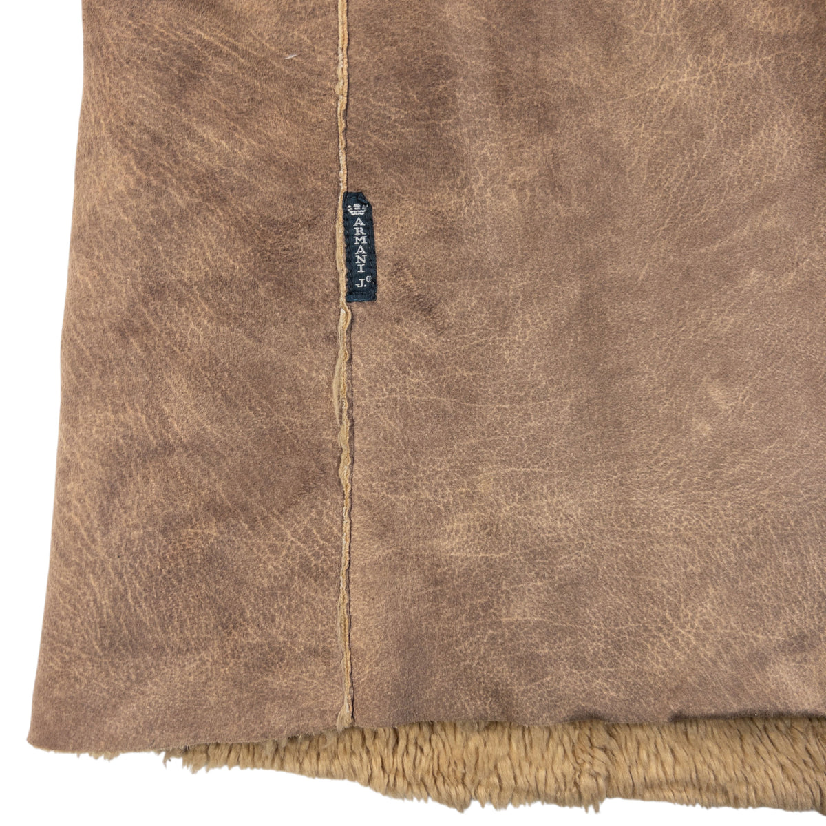 Vintage 2000s Armani Jeans Fleece Lined Jacket in brown, photo 5