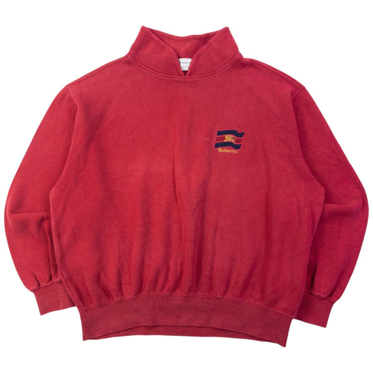 Vintage 90s Burberry Sweatshirt in red, embroidered logo detail
