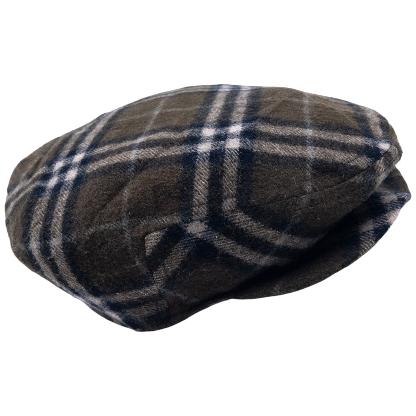 Vintage 80s Burberry Nova Check Wool Flat-Cap Hat