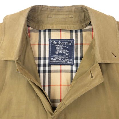 Vintage 80s Burberry Davide Cenci Trench Jacket Size XL