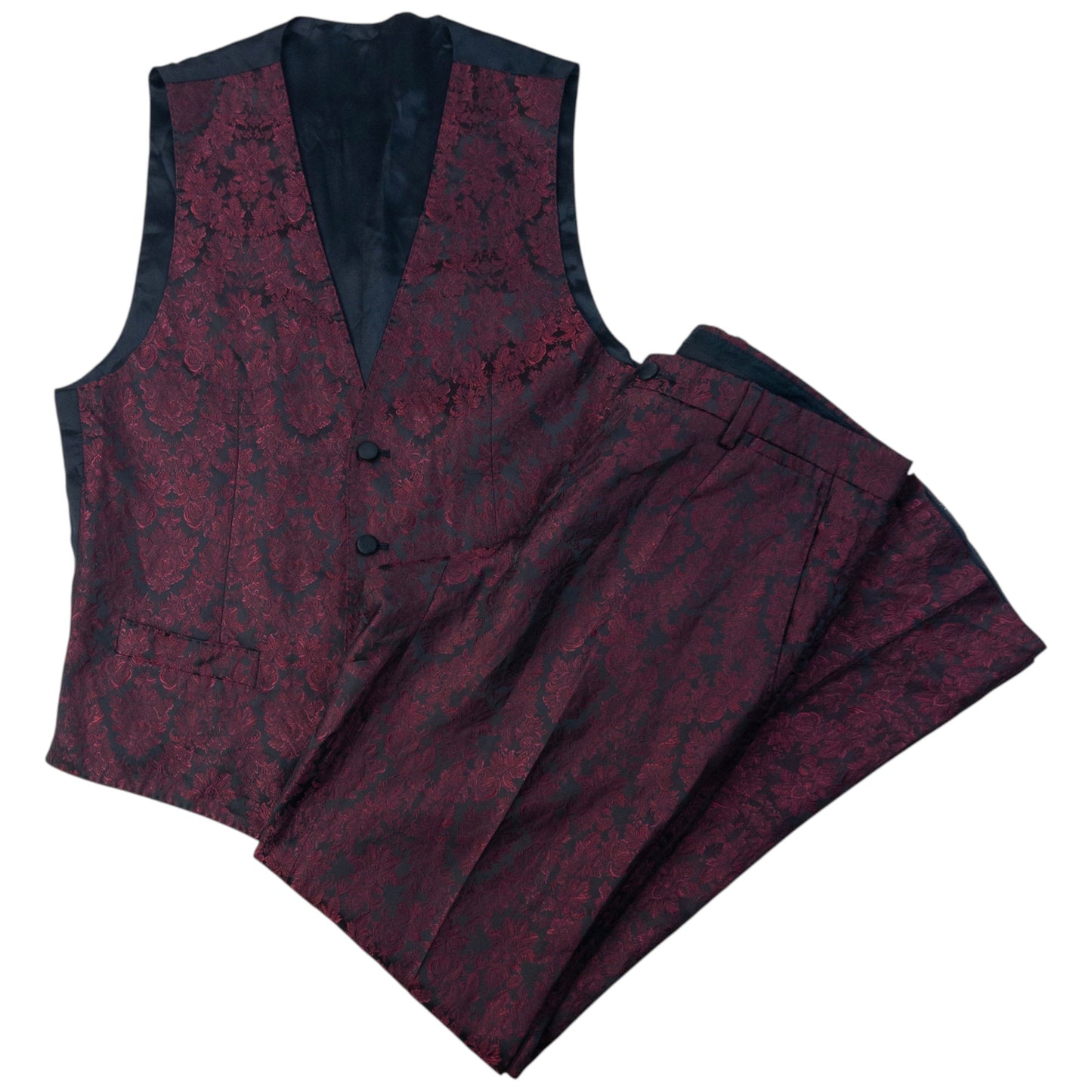 Vintage 2000s Dolce & Gabbana Brocade Waistcoat & Trousers Suit Set Size M