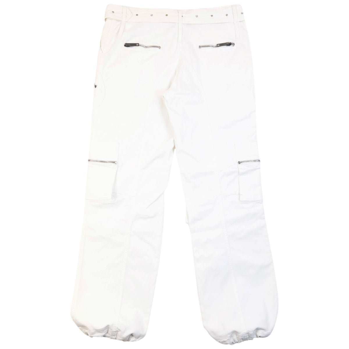 Vintage 2000s Burberry Belt Waist Cargo Trousers in white, photo 2