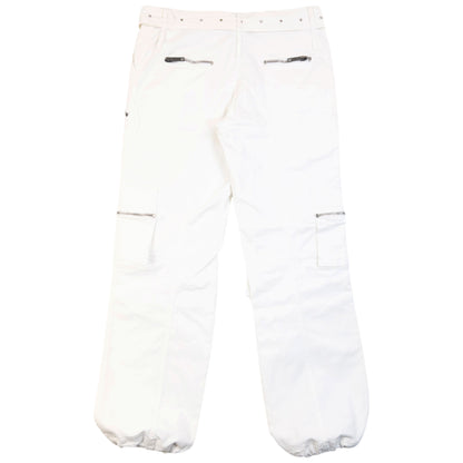 Vintage 2000s Burberry Belt Waist Cargo Trousers in white, photo 2