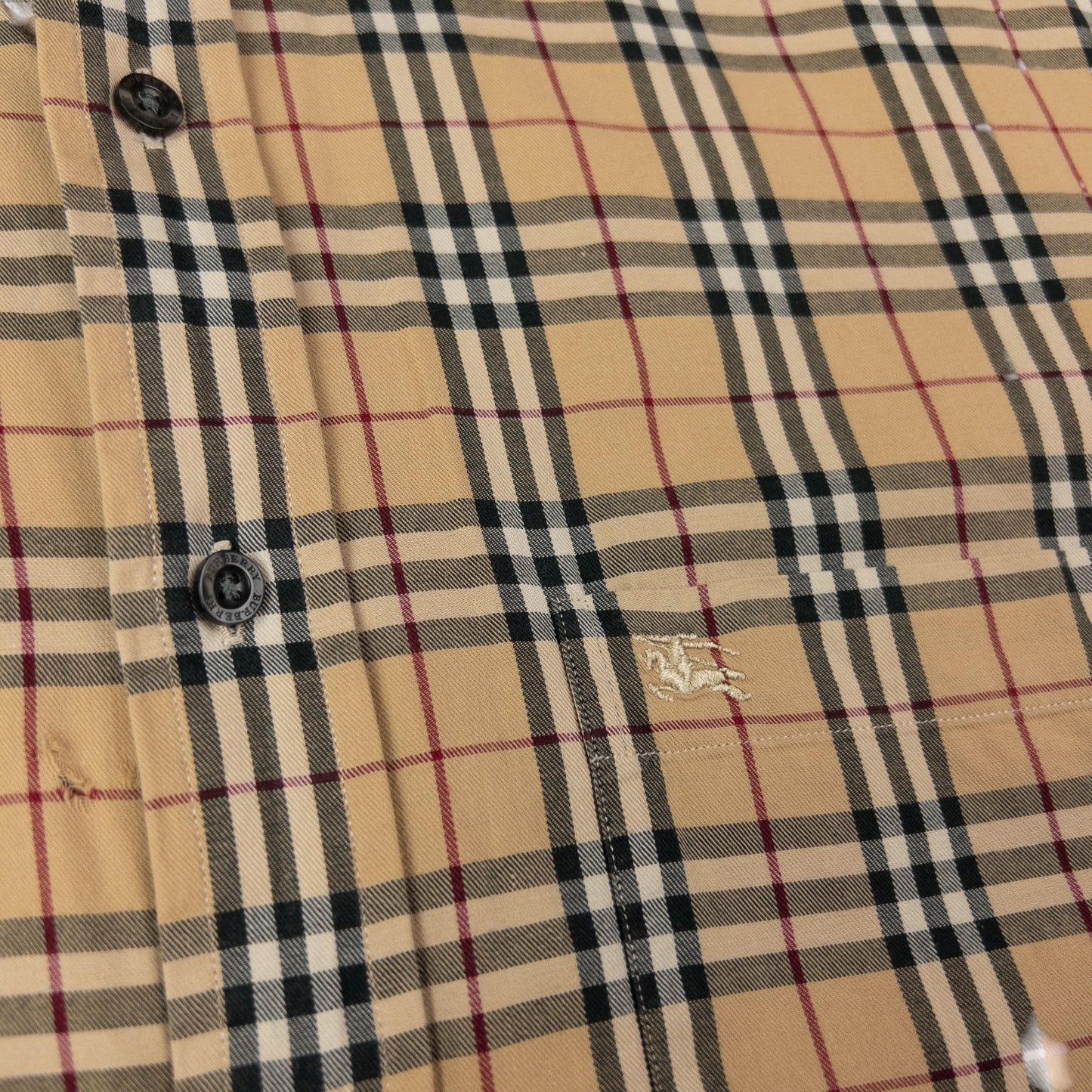 Vintage Burberry Nova Check Short Sleeve Button Up Shirt Size XL