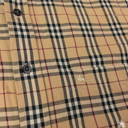 Vintage Burberry Nova Check Short Sleeve Button Up Shirt Size XL