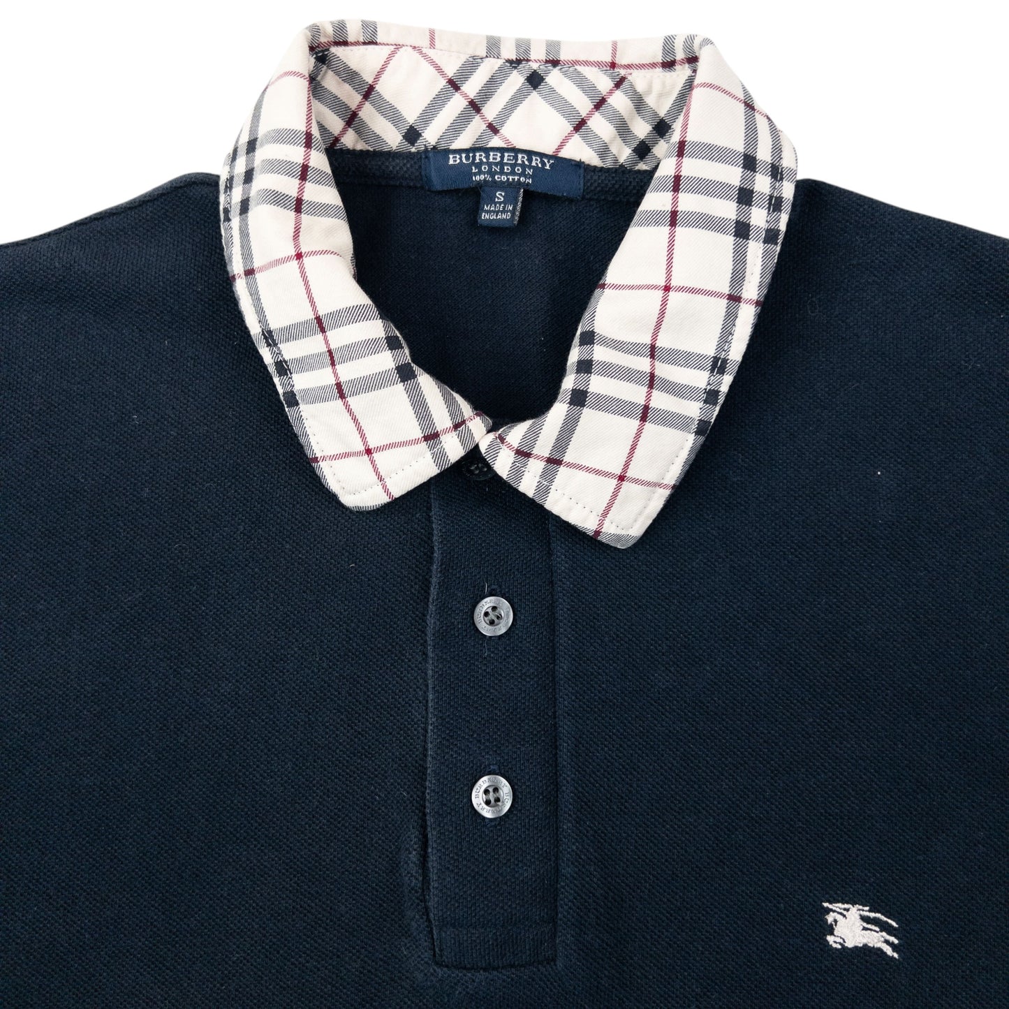 Vintage 2000s Burberry Nova Check Collar Polo Shirt Size S