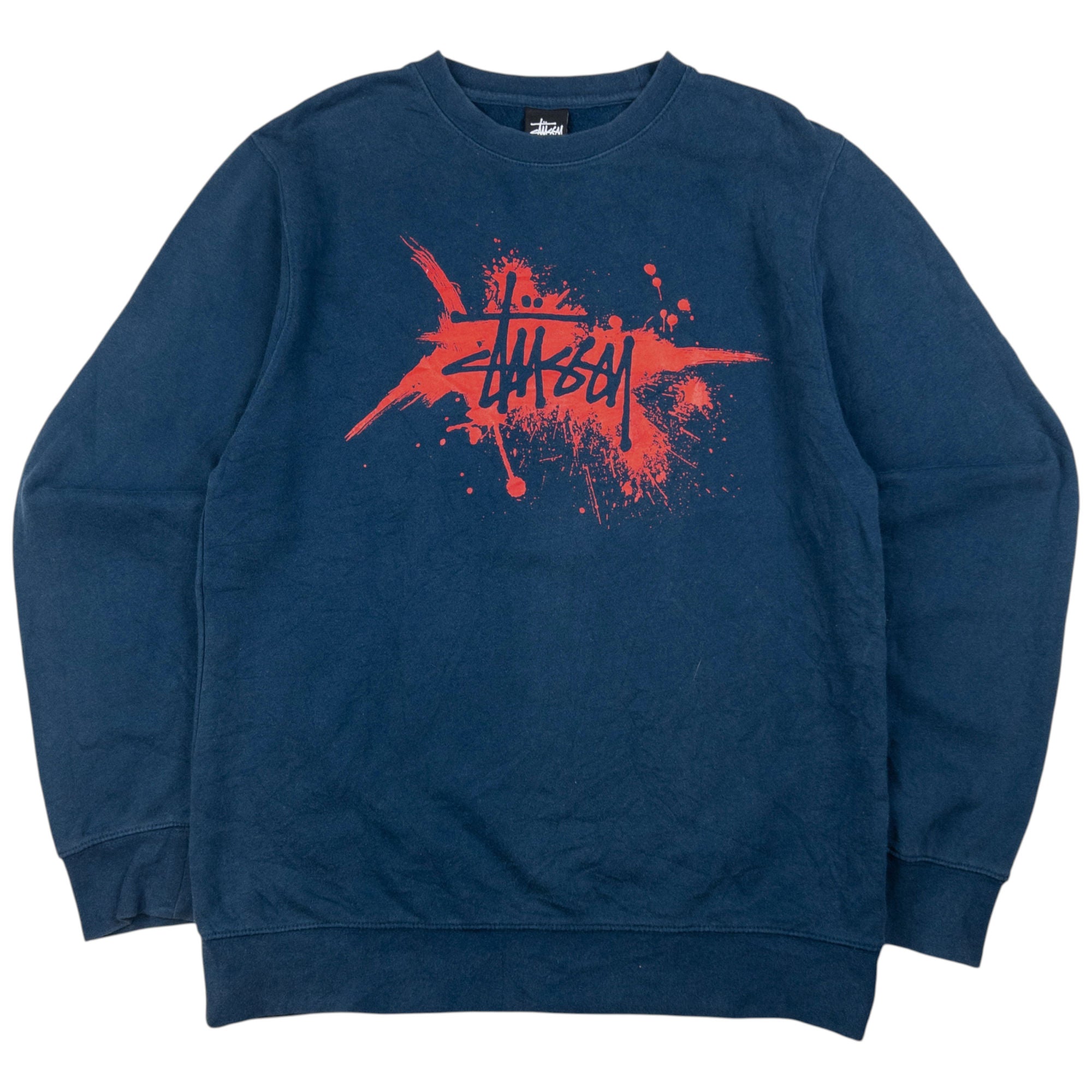 Vintage Stussy Paint Splat Graphic Sweatshirt Size M