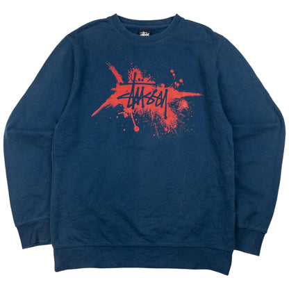 Vintage Stussy Paint Splat Graphic Sweatshirt Size M