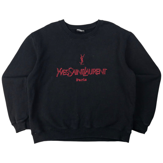 Vintage YSL Yves Saint Laurent Embroidered Sweatshirt Size S