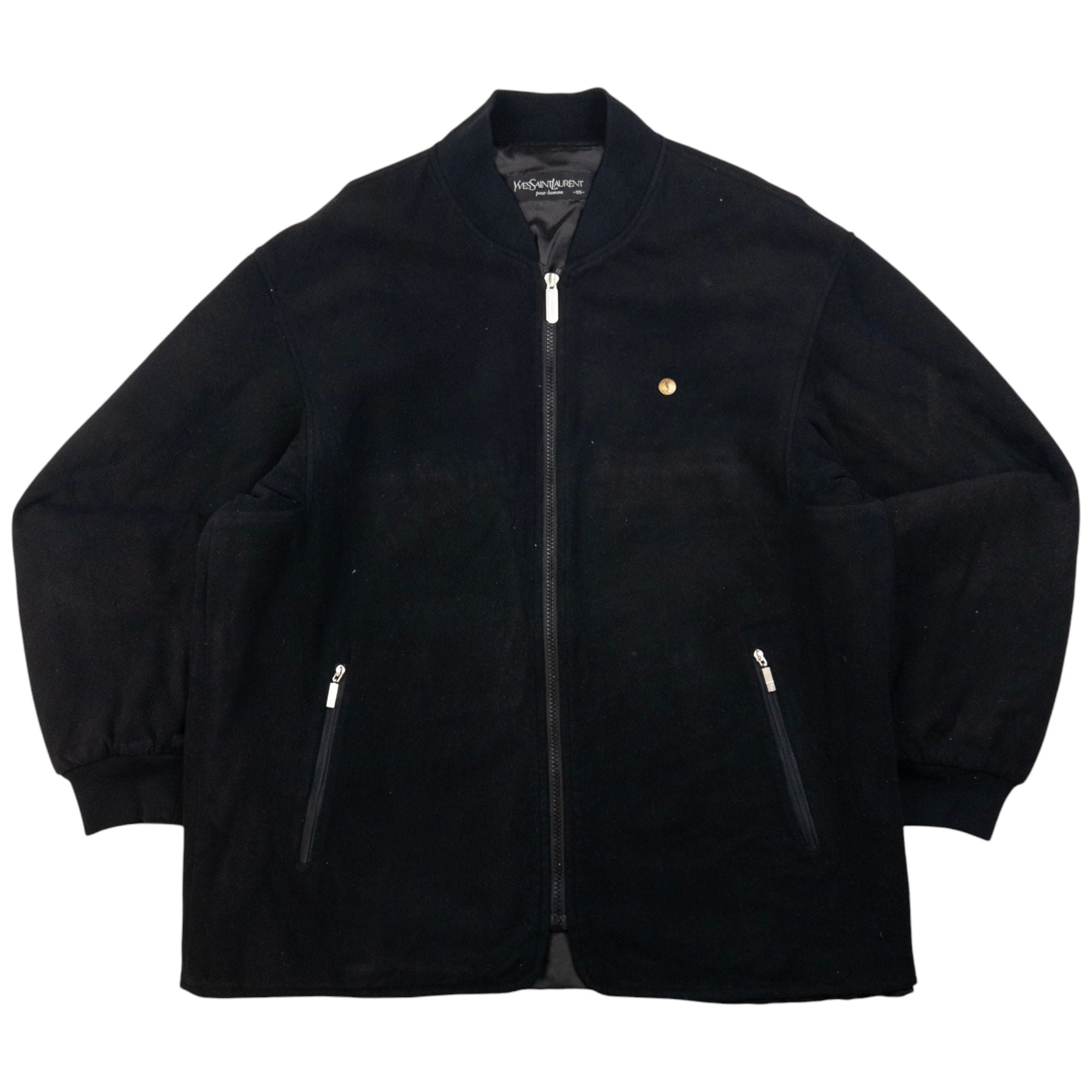 Vintage YSL Yves Saint Laurent Fleece Bomber Jacket Size L