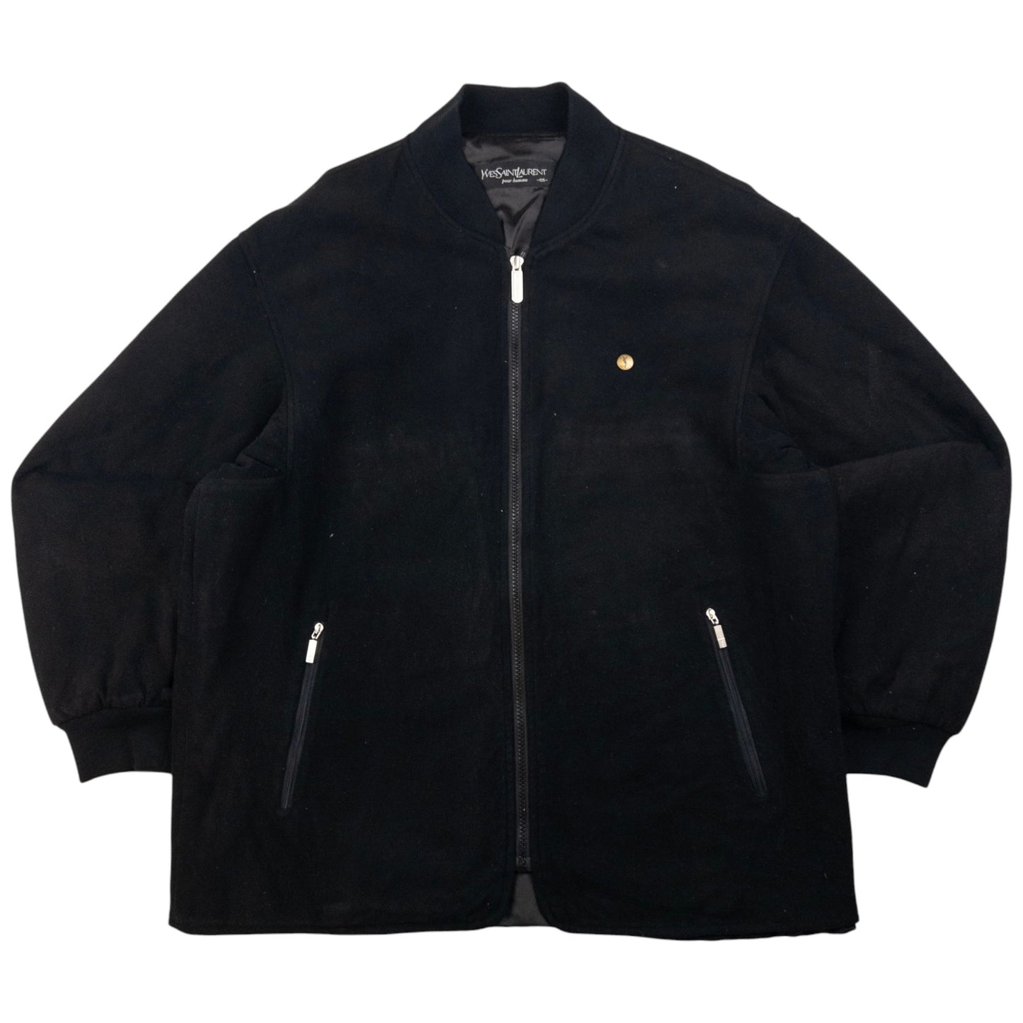 Vintage YSL Yves Saint Laurent Fleece Bomber Jacket Size L
