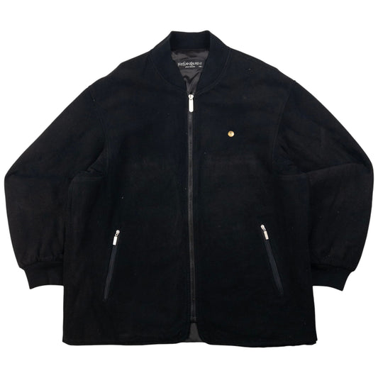 Vintage YSL Yves Saint Laurent Fleece Bomber Jacket Size L
