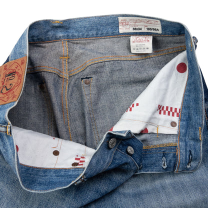 Vintage Evisu Double Gull Contrast Japanese Denim Jeans Size W36