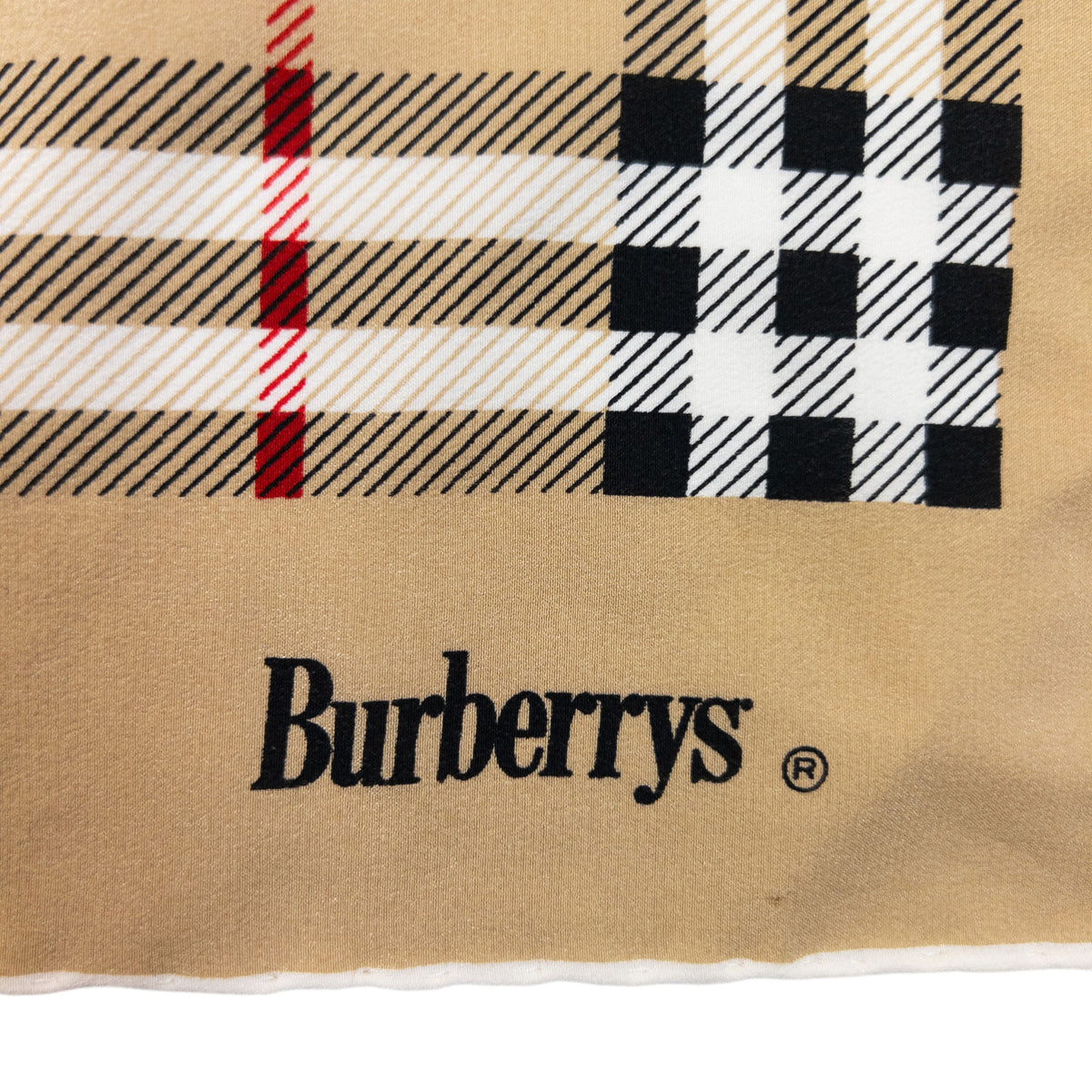 Vintage 90s Burberry Nova Check Silk Scarf in beige, photo 3