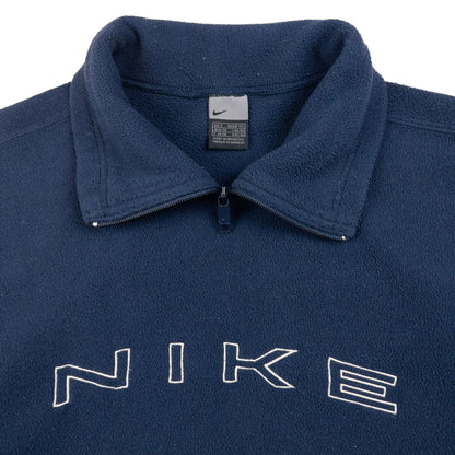 Vintage Nike Embroidered Q Zip Fleece Sweatshirt Size S