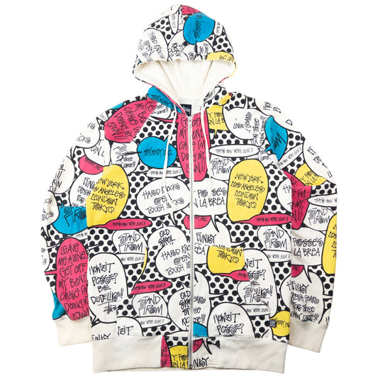 Vintage 2000s Stussy Speech Bubble Zip Up Hoodie Size L