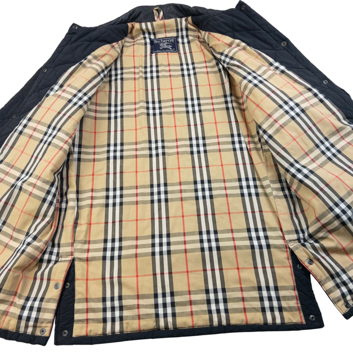 Vintage 90s Burberry Nova Check Lined Quilted Jacket Size L