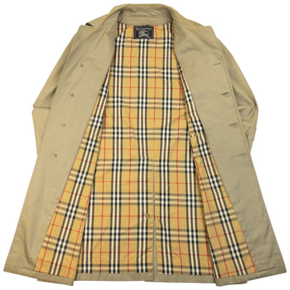 Vintage 90s Burberry Nova Check Lined Trench Jacket Size M