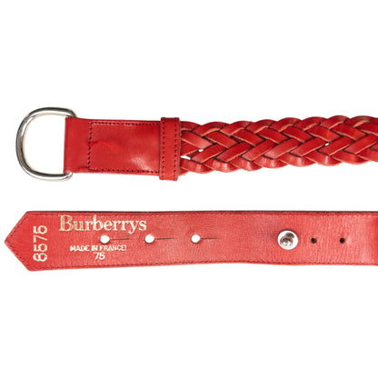 Vintage 90s Burberry Braided Leather Belt Size W28