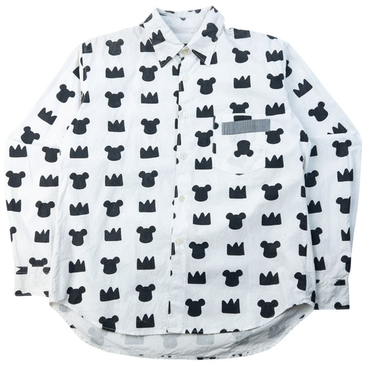 Vintage 2009 Comme Des Garçons X Bearbrick Medicom Toy Long Sleeve Button Up Shirt Size S