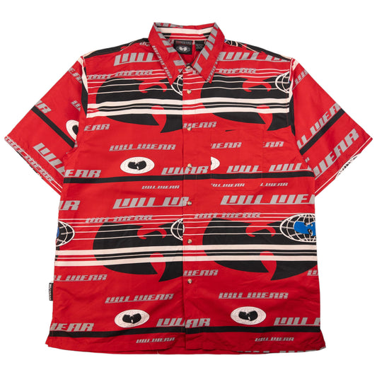 Vintage Wu Wear Wu-Tang Clan Short Sleeve Button Up Shirt Size XL