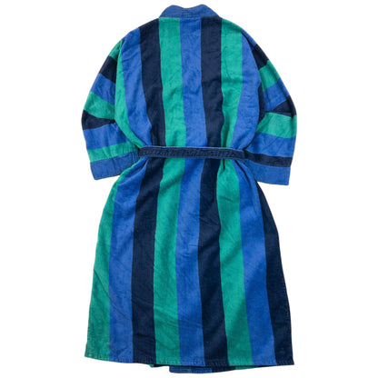 Vintage 90s YSL Yves Saint Laurent Striped Terry Cloth Dressing Gown