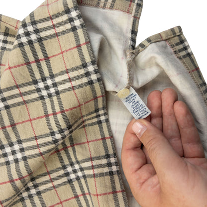 Vintage 90s Burberry Nova Check Polo Shirt Womens Size M