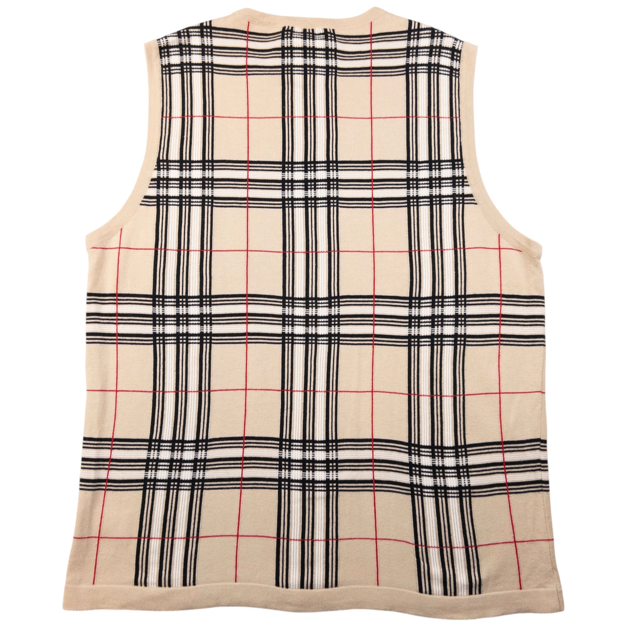 Vintage Burberry Nova Check Tartan Sweater Vest Jumper Size M