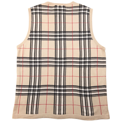 Vintage Burberry Nova Check Tartan Sweater Vest Jumper Size M