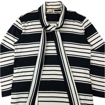 Vintage 80s Issey Miyake I.S. Striped Tie-Neck Sweater Dress Womens Size L