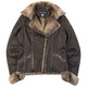 Vintage 2000s Armani Jeans Fur Lined Suede Jacket Womens Size S