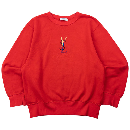 Vintage YSL Yves Saint Laurent Embroidered Sweatshirt Womens Size M