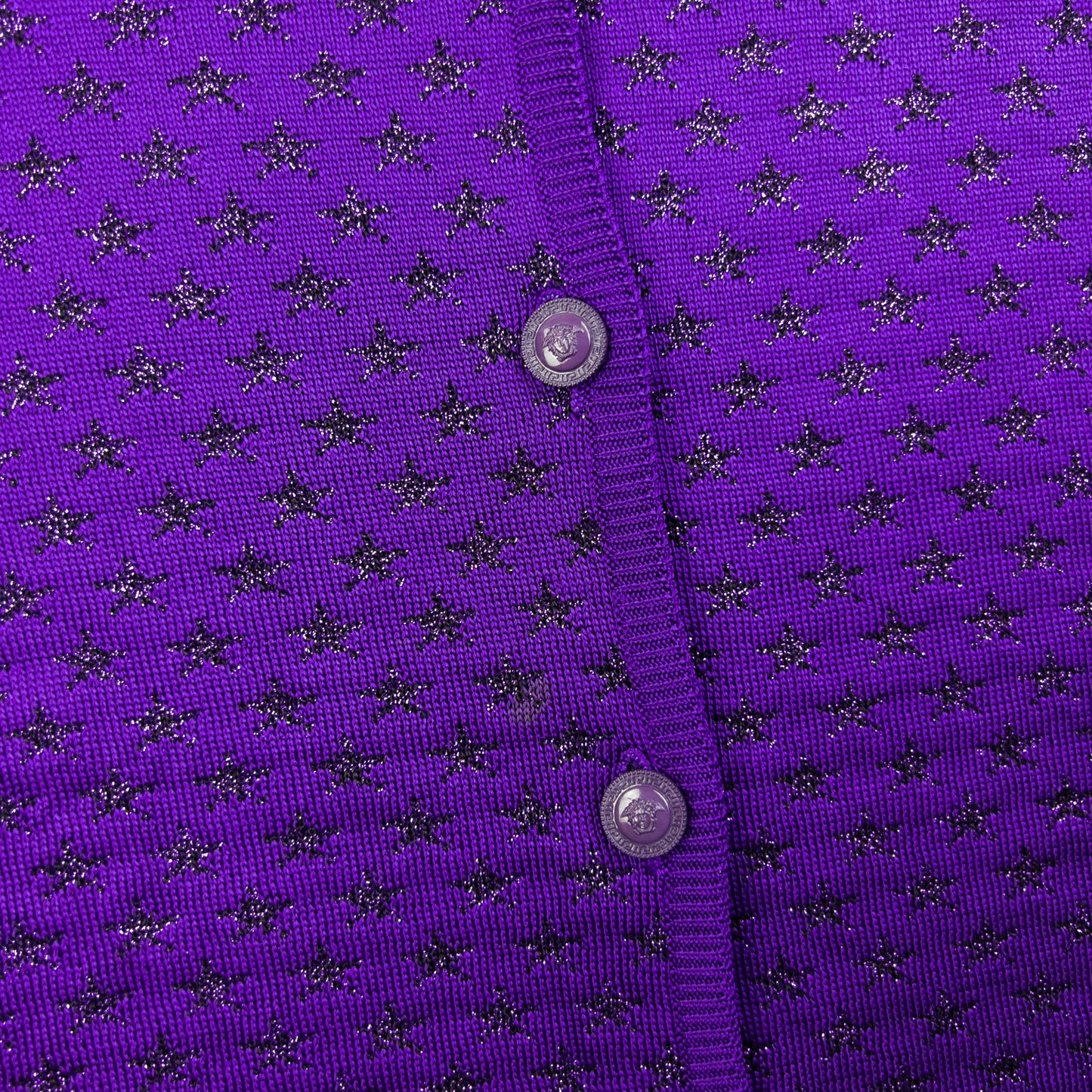 Vintage 90s Gianni Versace Star Pattern Wool Cardigan Womens Size S