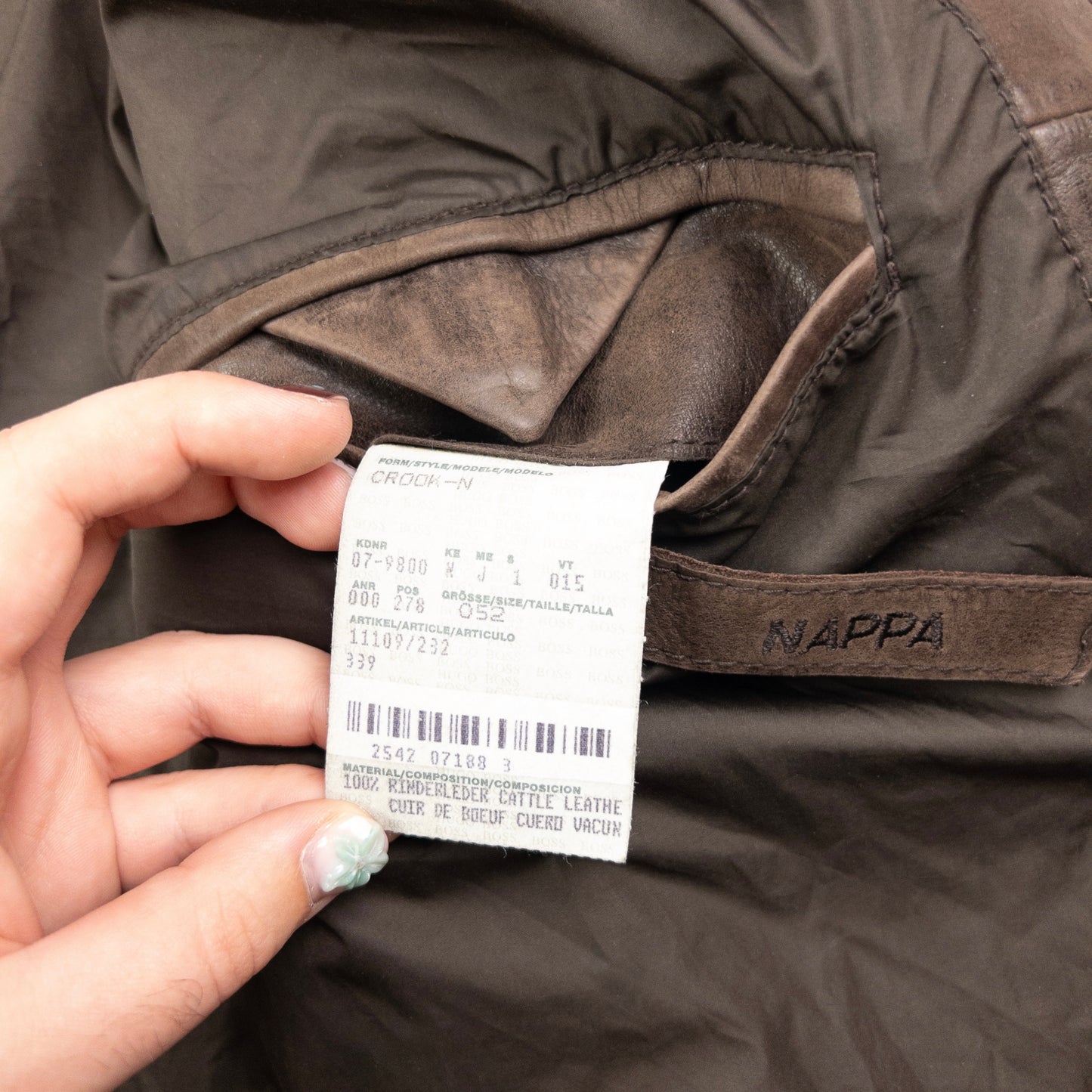 Vintage Hugo Boss Zip Up Leather Jacket Size M