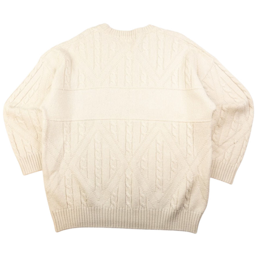 Vintage Burberry Embroidered Cable Knit Jumper Size XL