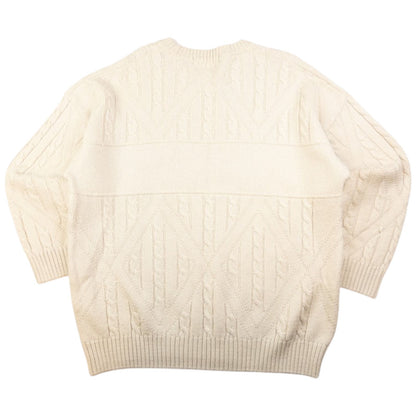 Vintage Burberry Embroidered Cable Knit Jumper Size XL